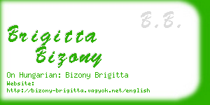 brigitta bizony business card